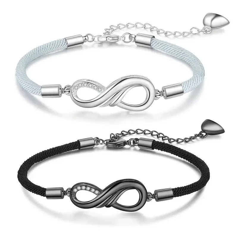 Infinity Personalised Couple Bracelets | Engraved Names Matching Bracelets