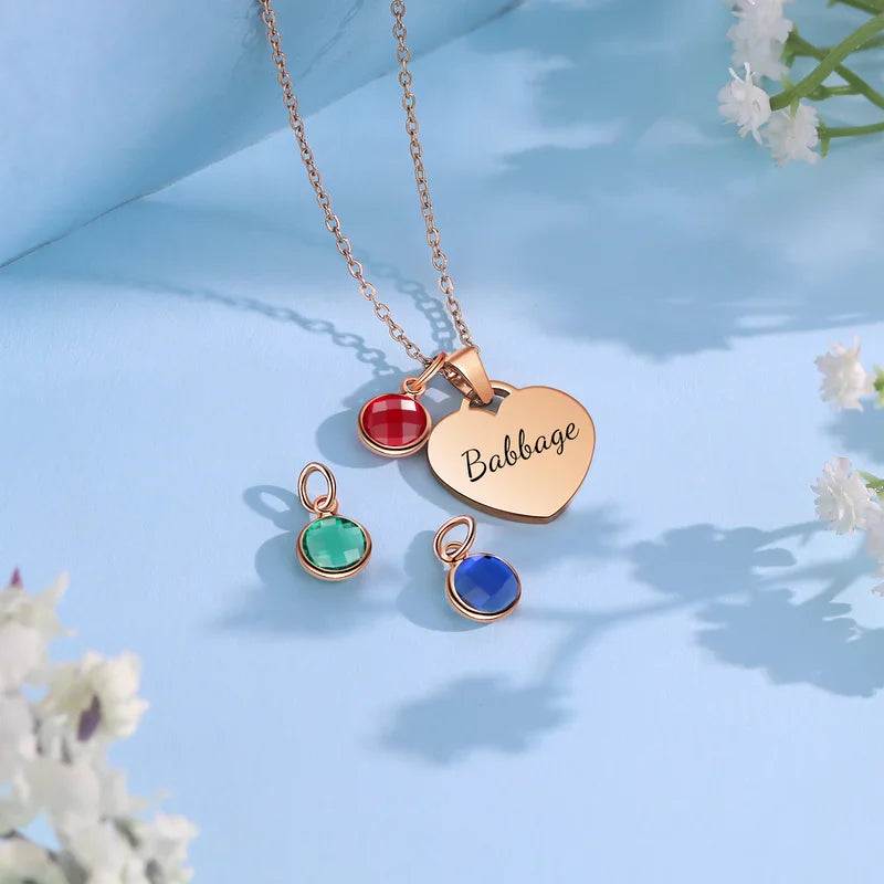 Initial and Name Birthstone Personalised Necklace