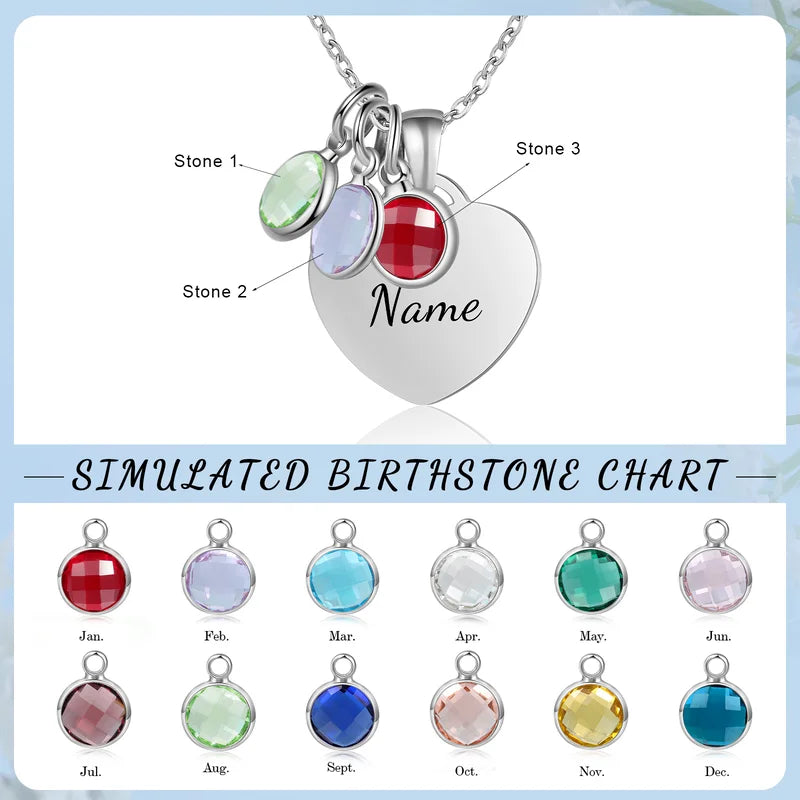 Initial and Name Birthstone Personalised Necklace