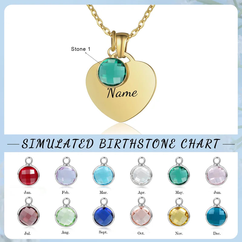 Initial and Name Birthstone Personalised Necklace