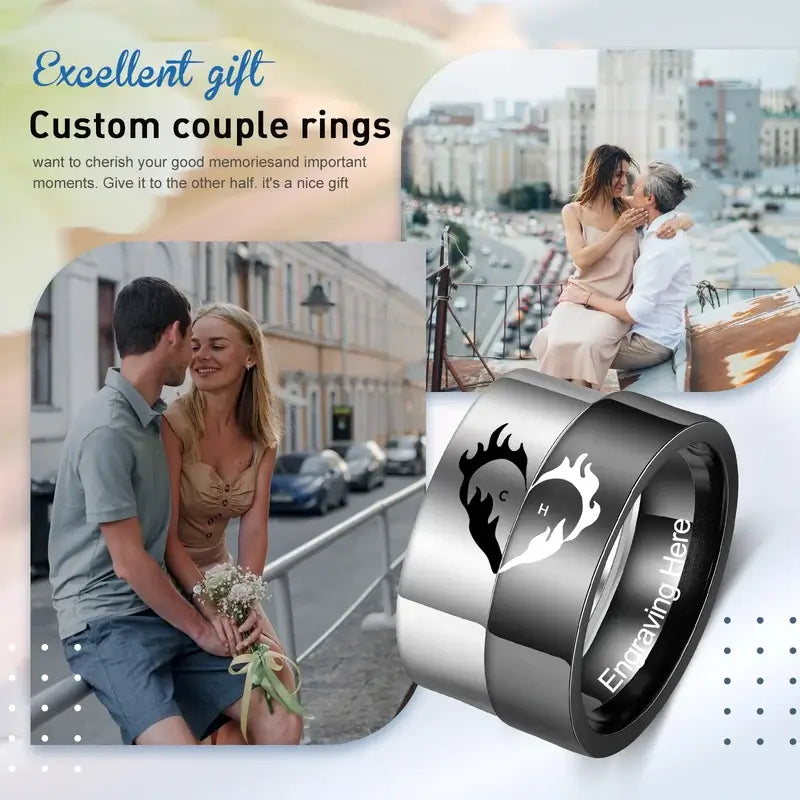 Custom King and Queen Crown Promise Rings Set Birthday Gift – Loforay