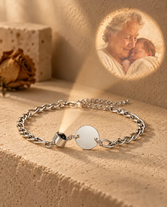 Photo Projection Bracelet - projecting the hidden photo onto a wall