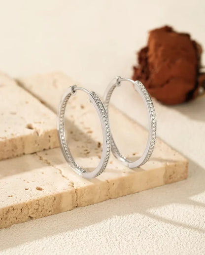 inside out moissanite pave hoop earrings 32 mm in 925 sterling silver