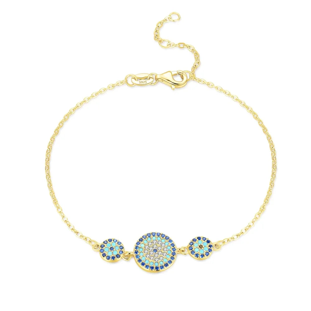 Evil Eye Bracelet - Lucky Eye Sterling Silver Charm Bracelet