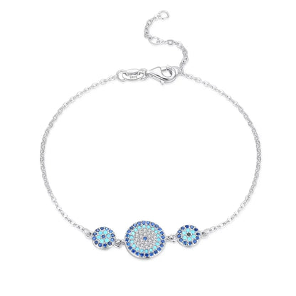 Evil Eye Bracelet - Lucky Eye Sterling Silver Charm Bracelet