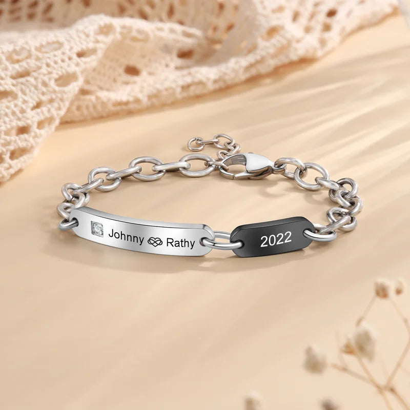 Silver infinity Couple Name Bracelet at Rs 1550.00 | Surat| ID:  2852527103962