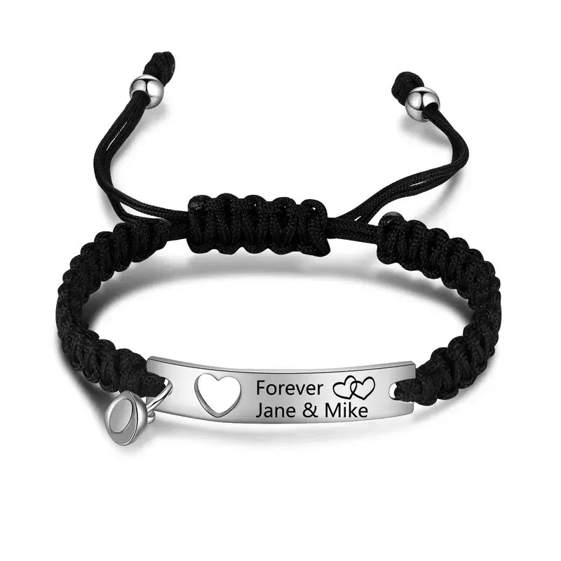 Matching Bracelets for Couples | Matching Couple Bracelets | His and Her Bracelets with Engraving | 2 Pieces