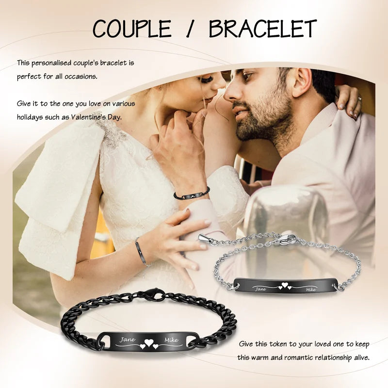 Matching Bracelets for Couples with Names IfShe UK