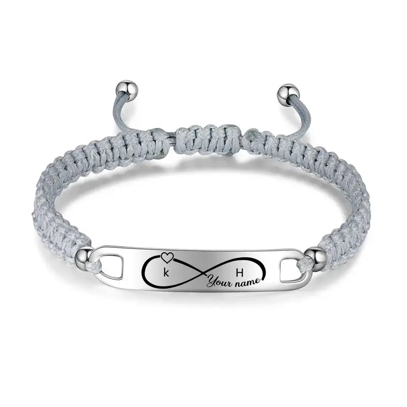 Infinity Matching Couple Bracelets | Initial Couple Bracelets | His and Hers Bracelets with Name