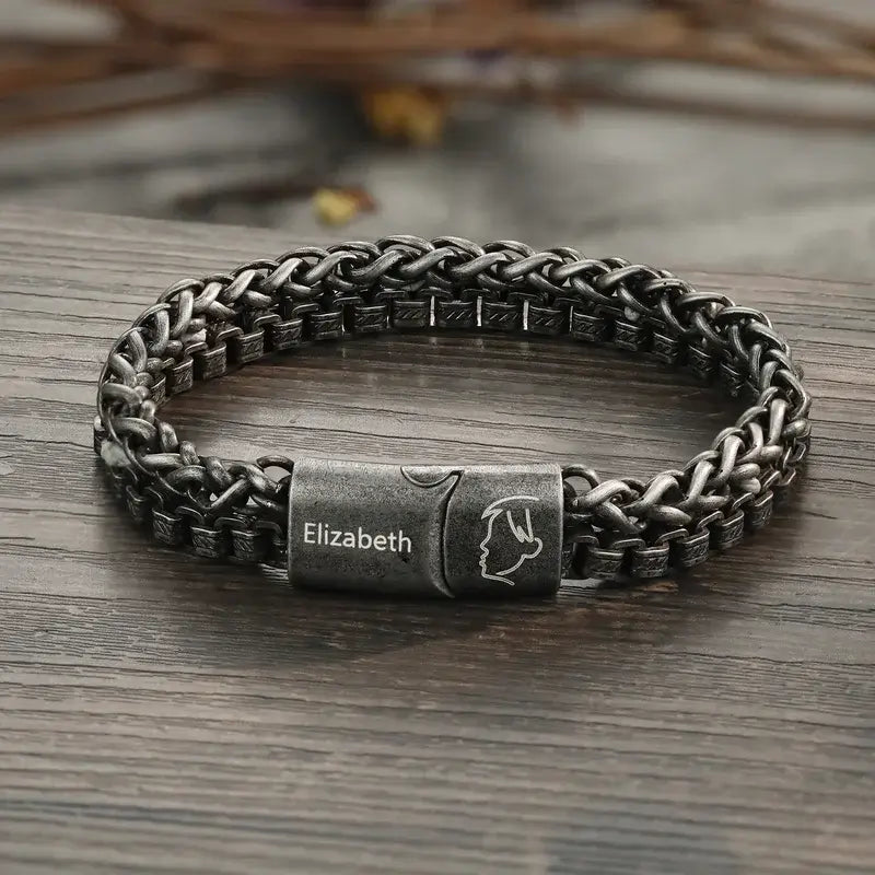 Men's Name Bracelet | Men's Engraved Bracelet | Stainless Steel