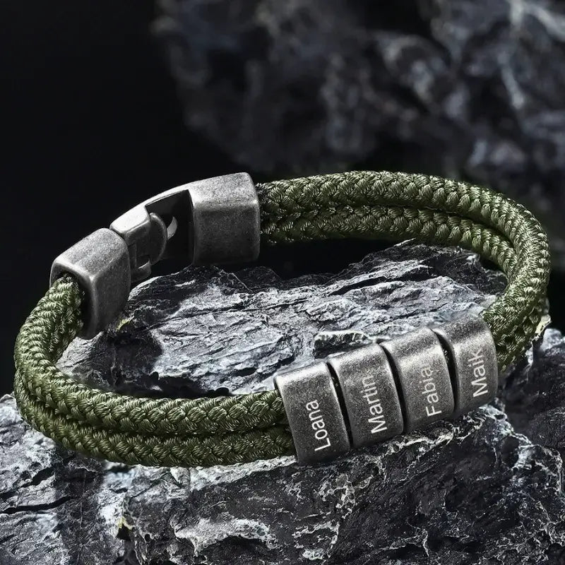 Engraved mens bracelet | Good Luck Bracelets by Kate