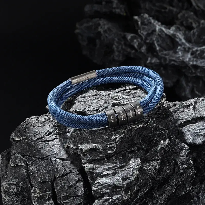 Tateossian Carbon Pop Bracelet With Blue Leather – The Oxford Shop