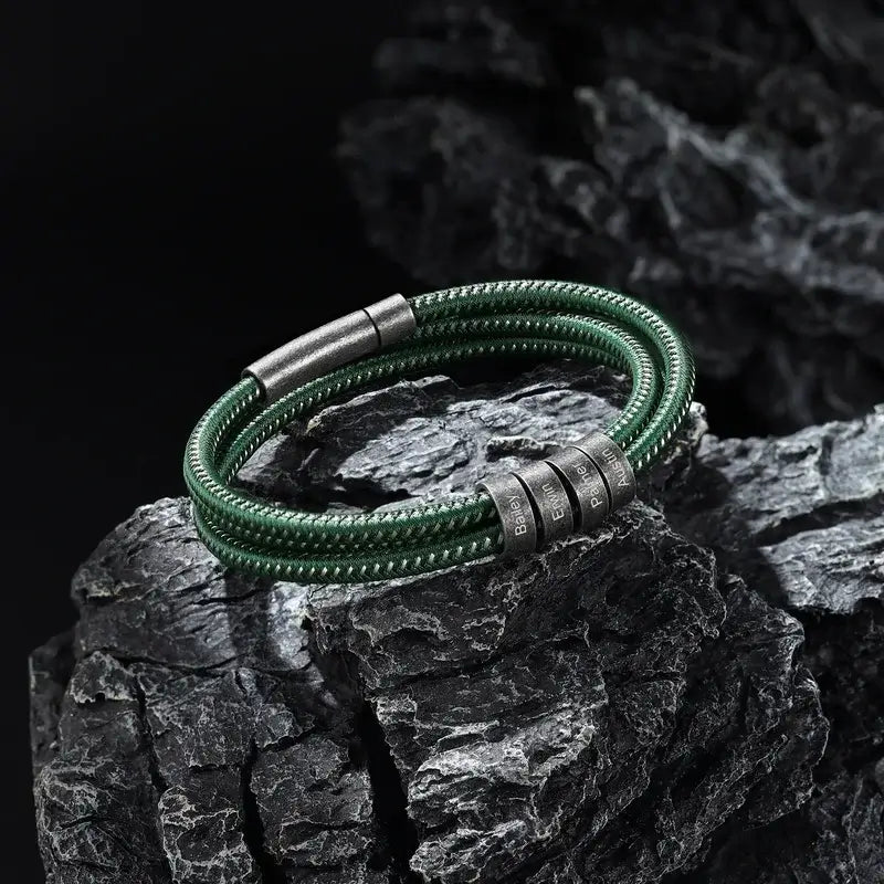 Personalised Men's Bracelet | Name Bracelet for Men | Engraved Bracelet for Men