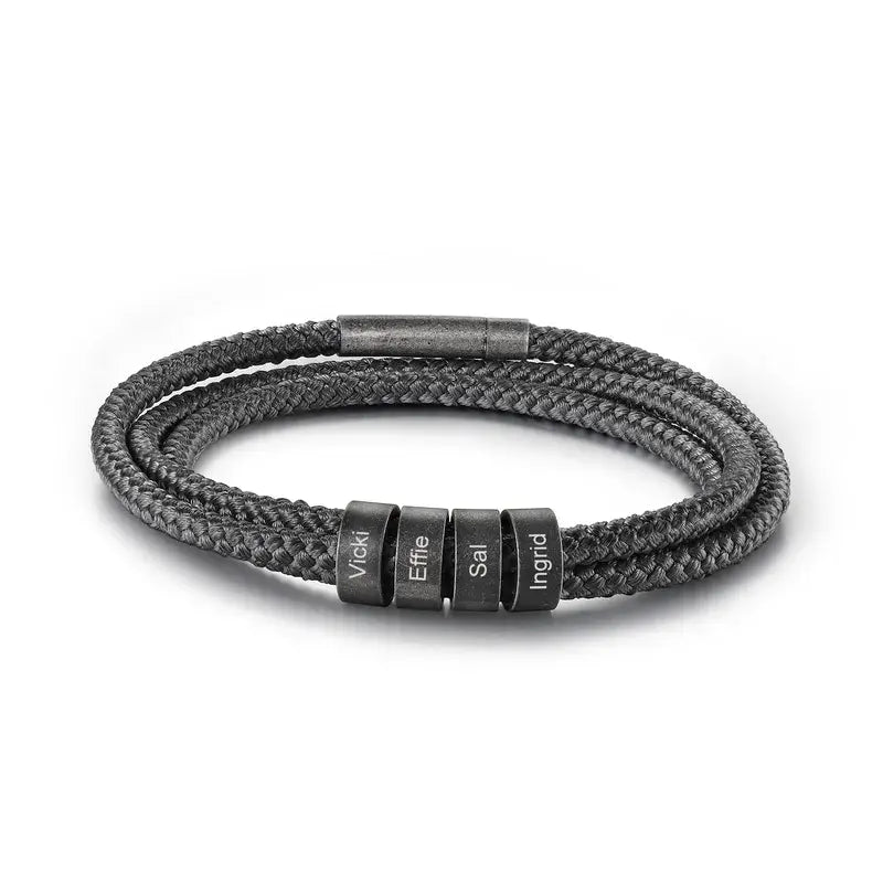 Men's Personalised Bracelet | Name Bracelet for Men | Engraved Bracelets for Men