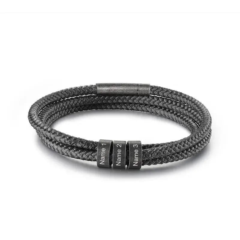 Men's Personalised Bracelet | Name Bracelet for Men | Engraved Bracelets for Men