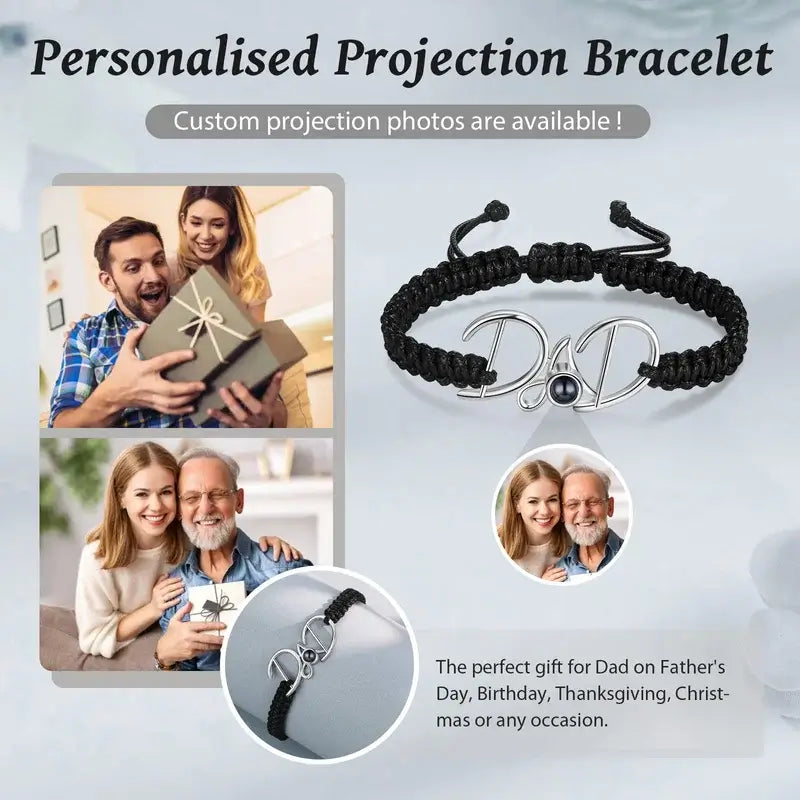 Men’s Photo Bracelet With Picture Inside | Personalised Bracelet for Dad
