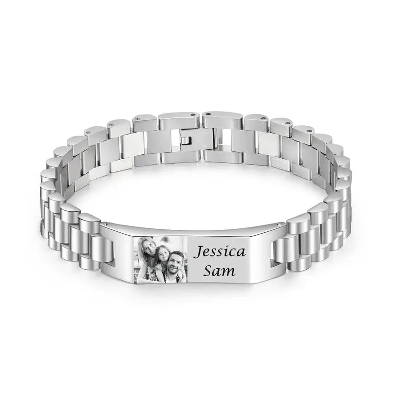 Mens Picture Bracelet - Mens Bracelet with Picture Stainless Steel
