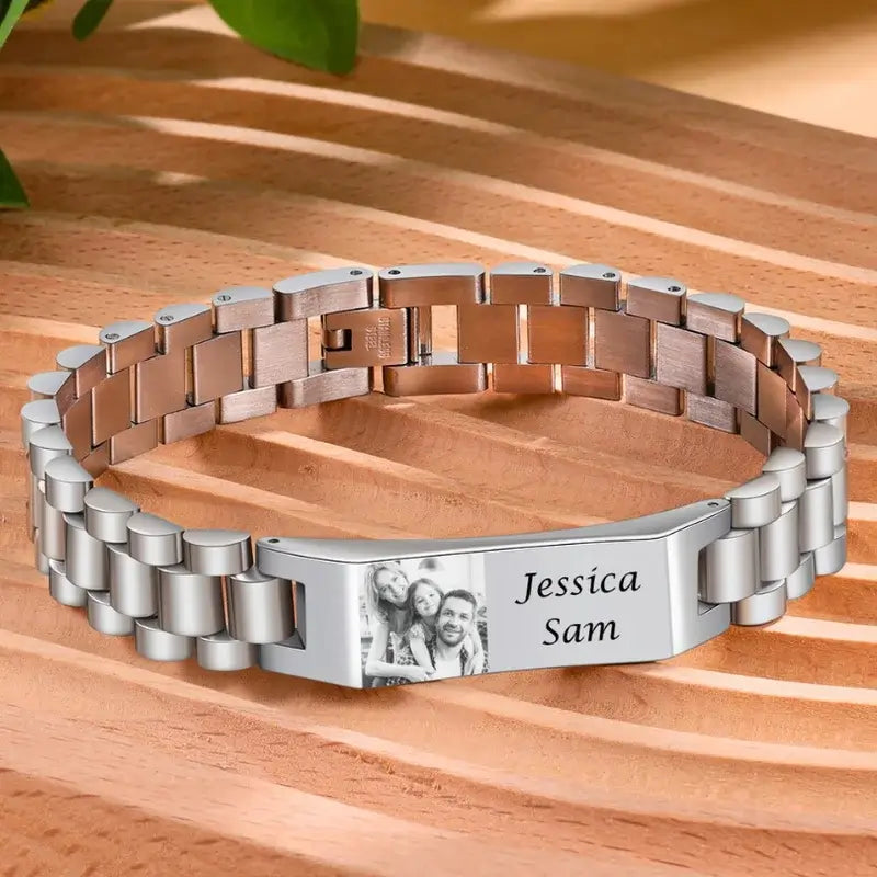 Mens Picture Bracelet - Mens Bracelet with Picture Stainless Steel