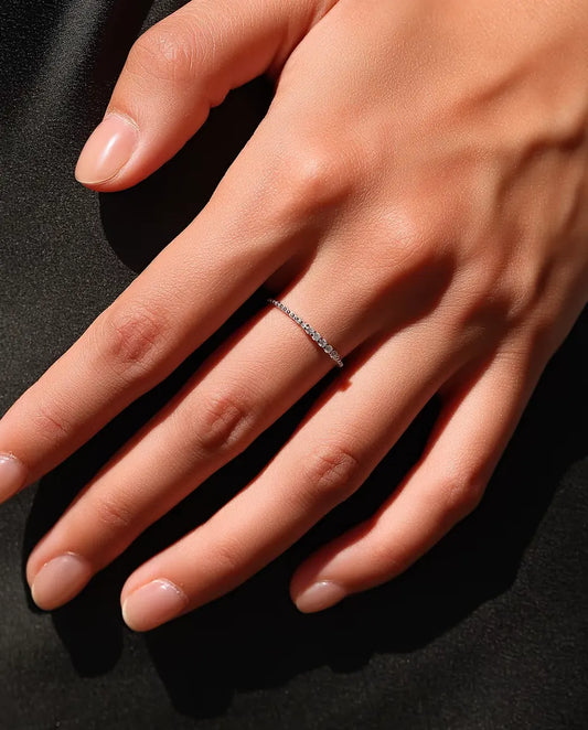 Moissanite Half Eternity Band