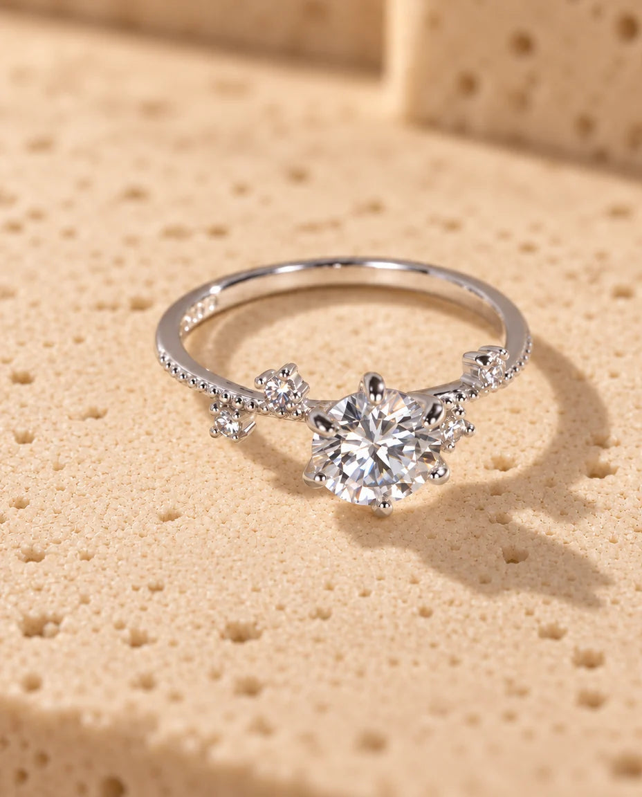 Moissanite Engagement Ring - seen from above