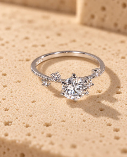Moissanite Engagement Ring - seen from above