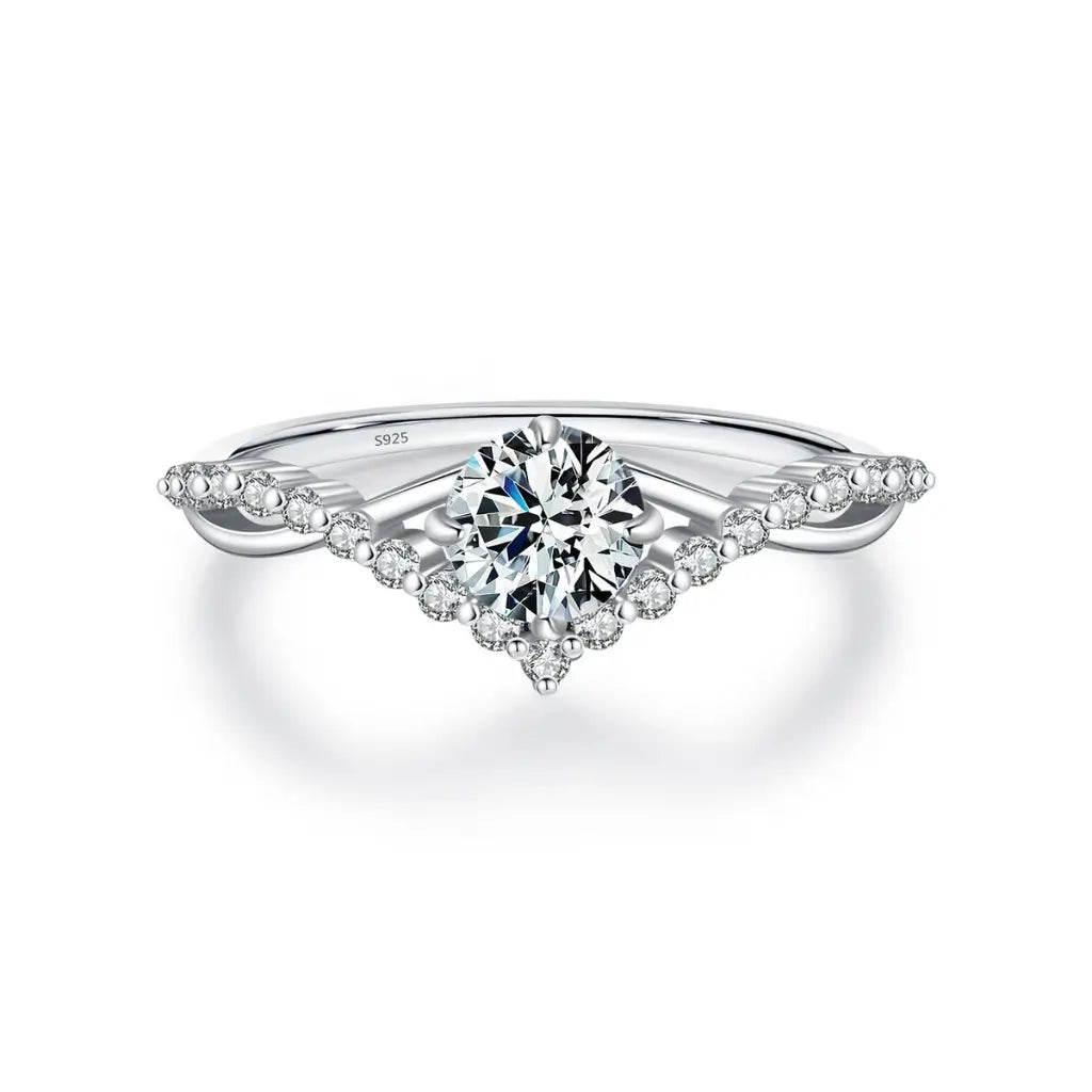 0.50Ct Moissanite Engagement Ring - Moissanite Wedding Ring for Women - 925 Sterling Silver