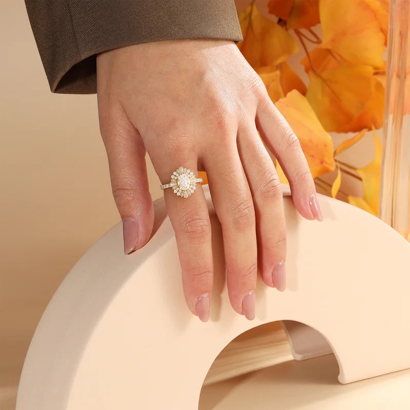 Moissanite Engagement Ring Oval Shaped