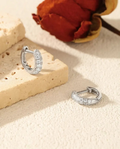 Moissanite Huggie Hoop Earrings for Women