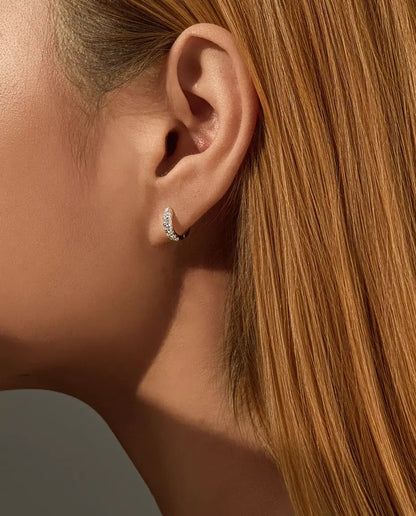 Moissanite Huggie Hoop Earrings for Women
