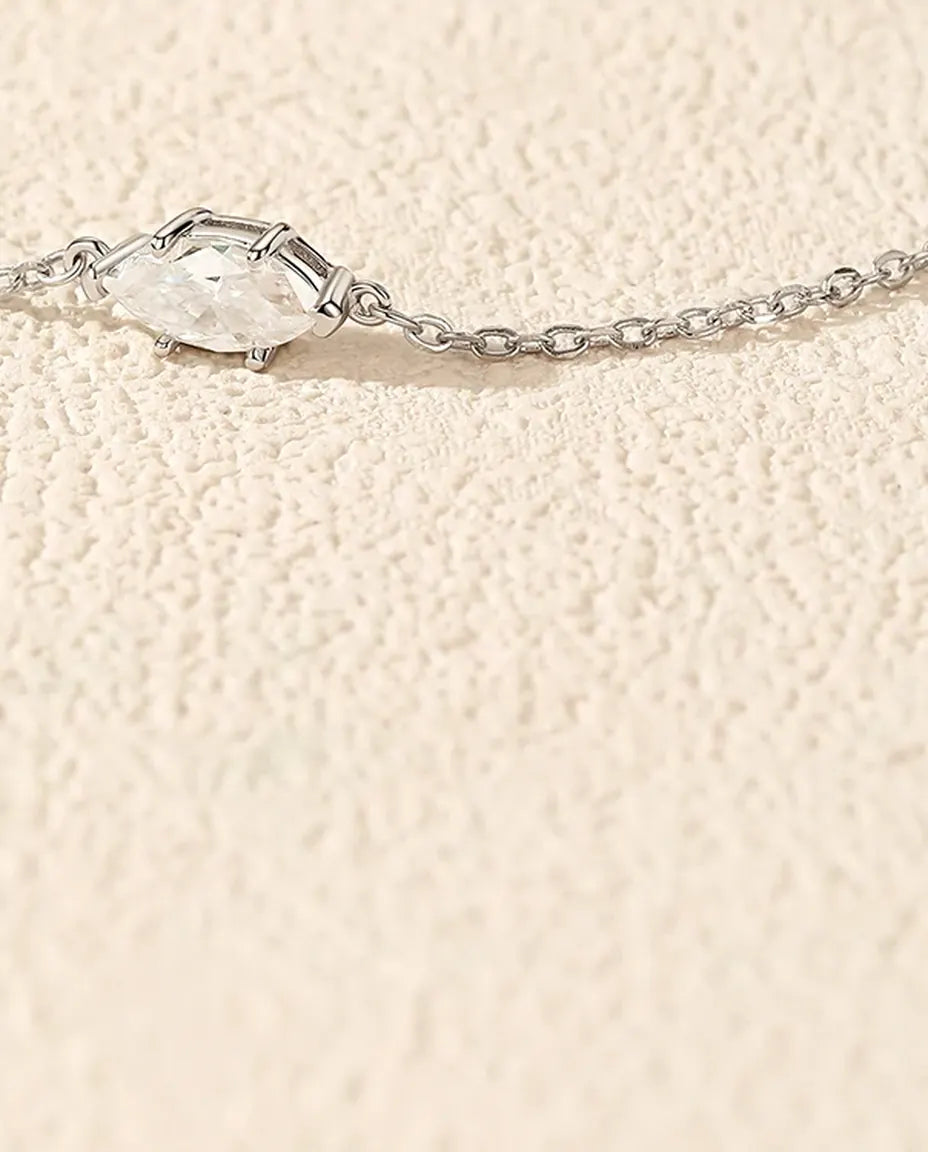 0.5ct marquise-cut moissanite bracelet in 925 sterling silver