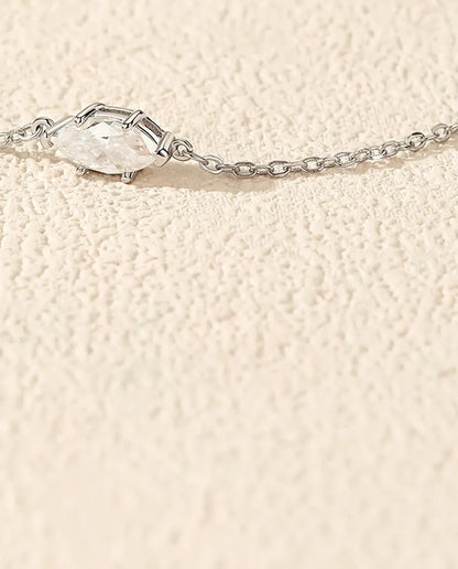 0.5ct marquise-cut moissanite bracelet in 925 sterling silver