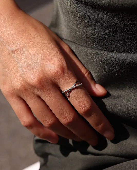 Moissanite X Ring