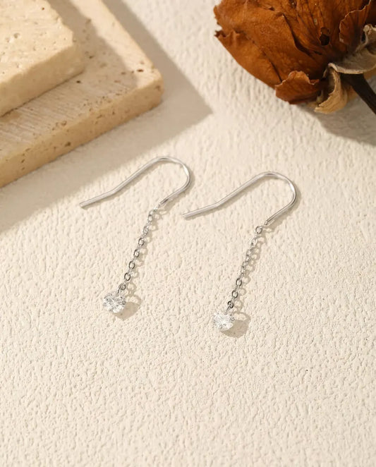 Moissanite Threader Earrings