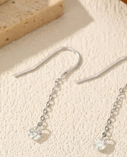Moissanite Threader Earrings