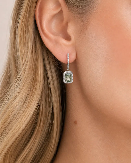 Moss Agate Drop Earrings