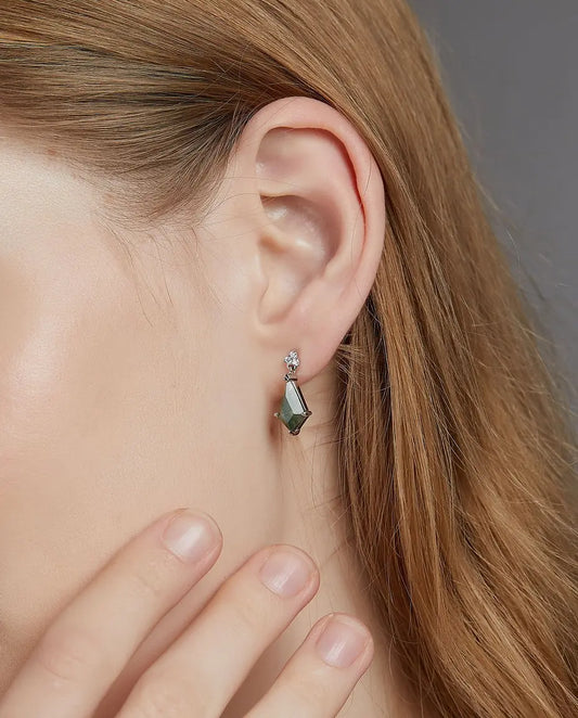 Moss Agate Drop Earrings