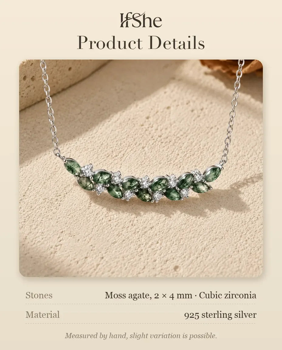 Moss Agate Necklace - size and material details
