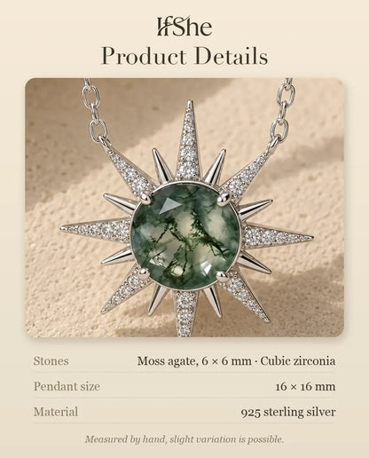 Moss Agate Necklace - size and material details