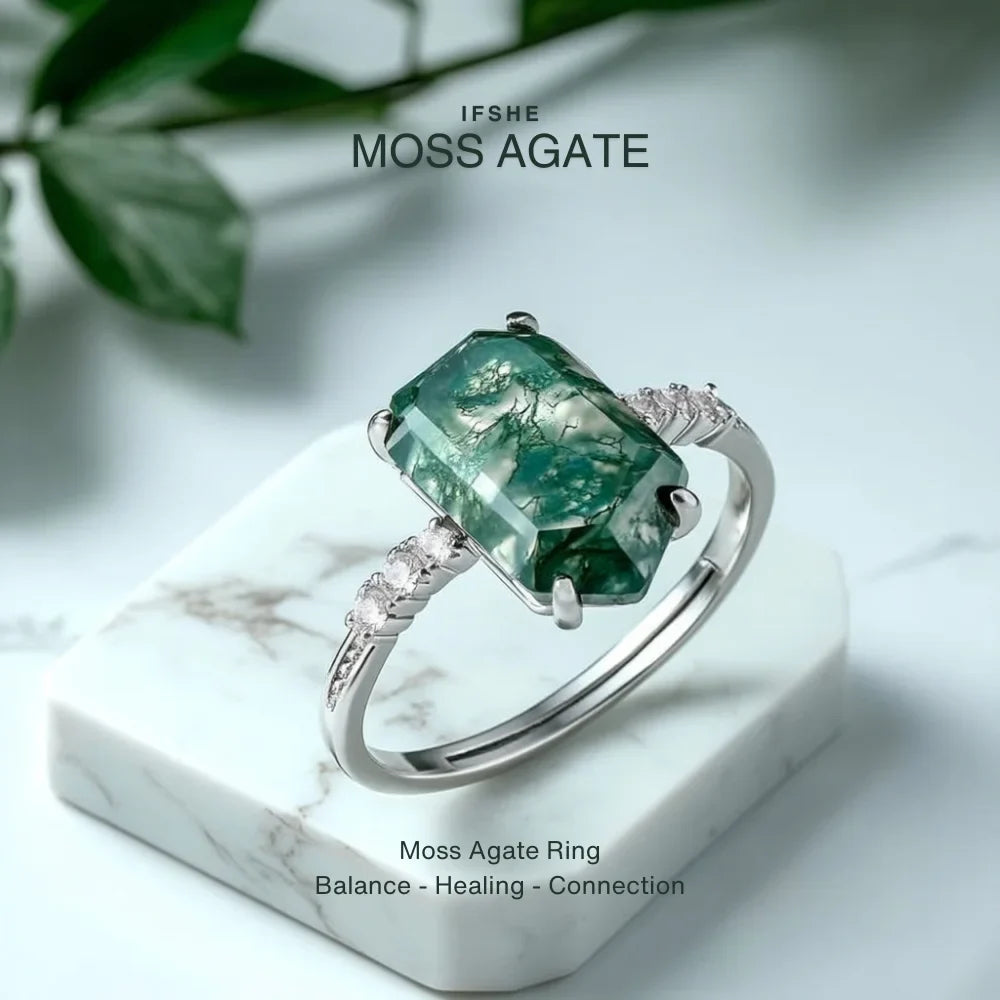 Moss Agate Ring