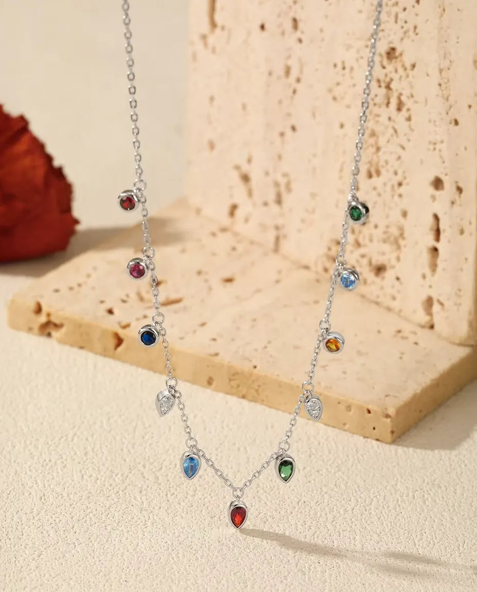 Colourful Charm Necklace in 925 Sterling Silver