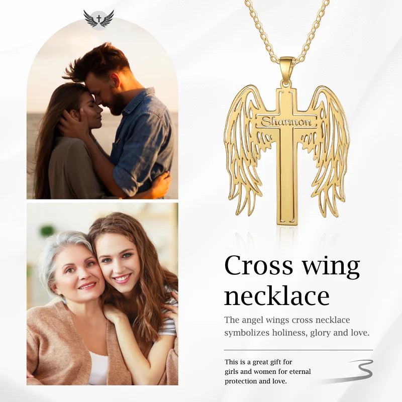 Angel Wings Necklace , Wings Name Necklace, Guardian Angel Wing – Geniune  Jewellery