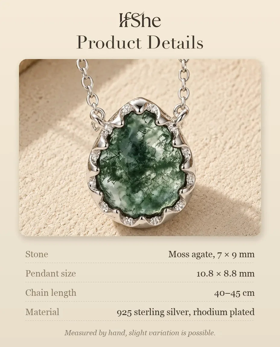 Moss Agate Necklace - size and material details