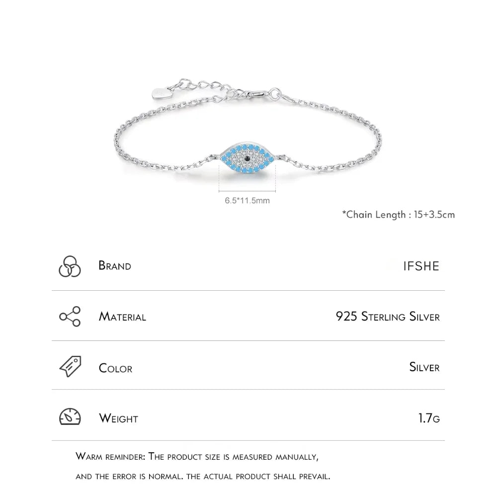 Natural Turquoise Evil Eye Bracelet in 925 Sterling Silver – Lucky Turkish Charm