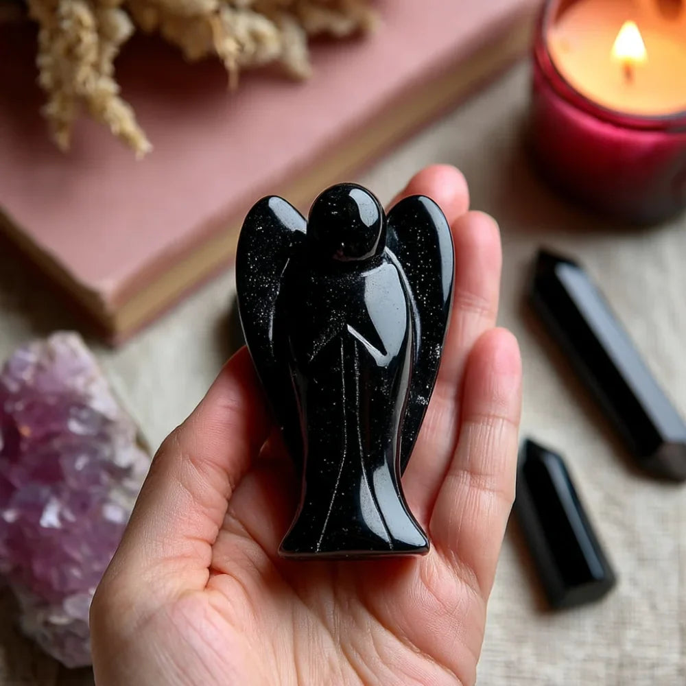 Obsidian Angel for Protection - Shadow Shield