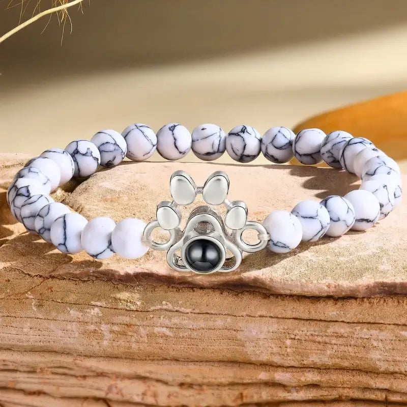 Silver paw 2025 print bracelet