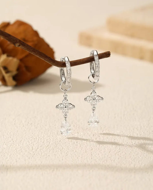 Pear Moissanite Drop Earrings