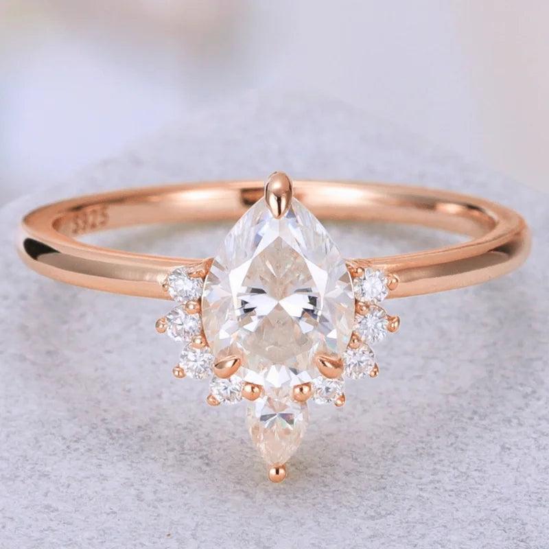 Pear Shaped Moissanite Engagement Ring