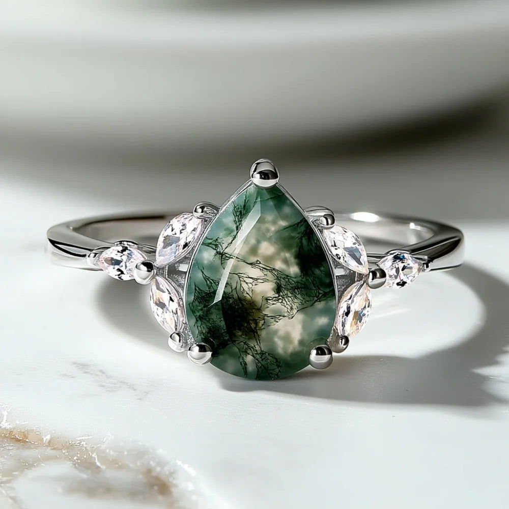 Moss Agate Ring