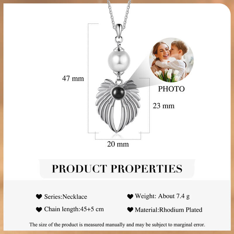 Personalised Photo Projection Necklace with Pearl