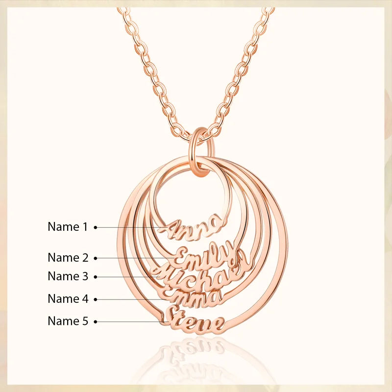 Personalised 1-5 Name Necklace | Three Colours